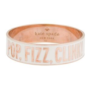 Kate Spade Enamel “Pop, Fizz, Clink” Rose Gold Idiom Bangle
